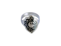 Серебряное кольцо с декоративной птицей «Эдем»